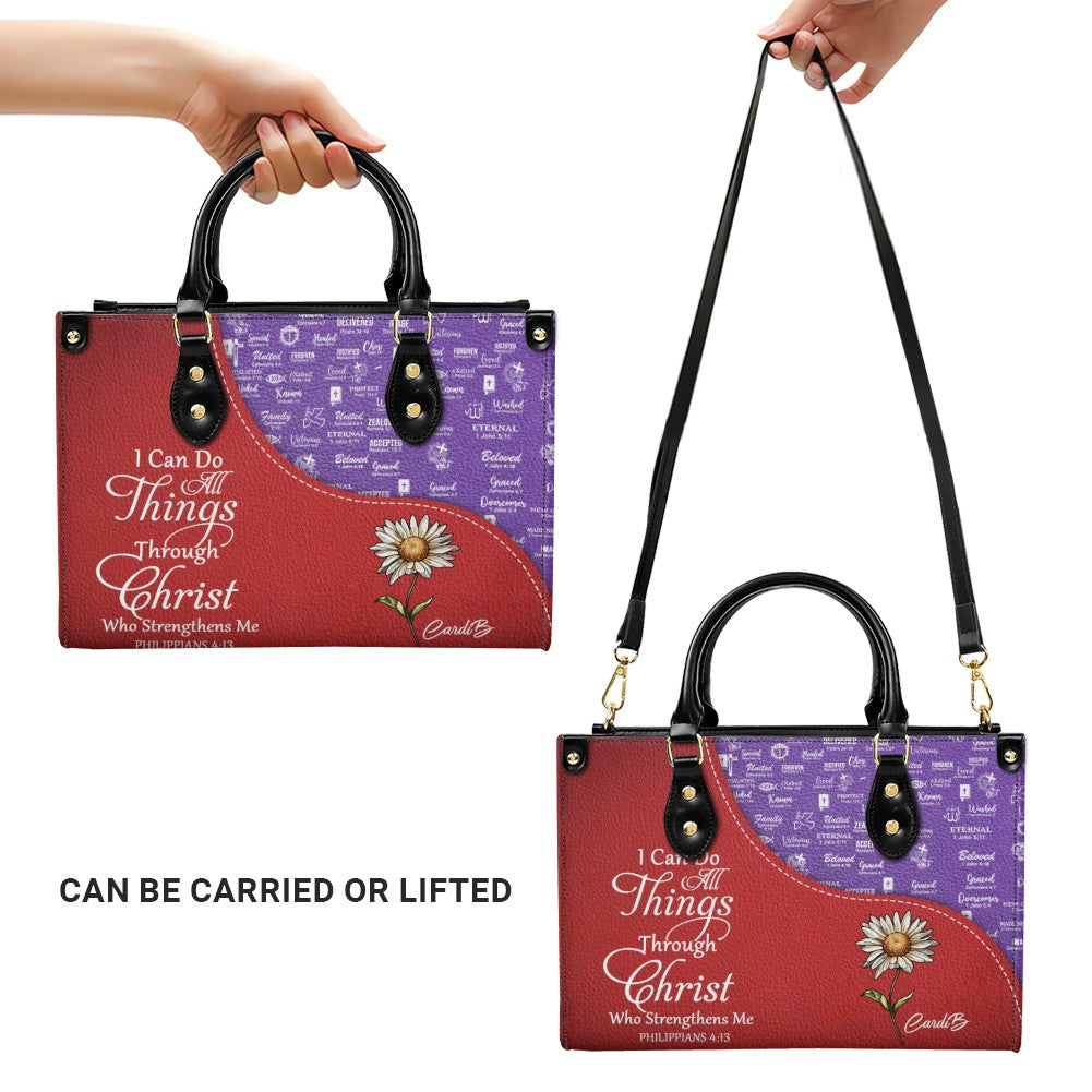Personalized Leather Handbag with Bible Verses – Christian Tote Purse for Women |