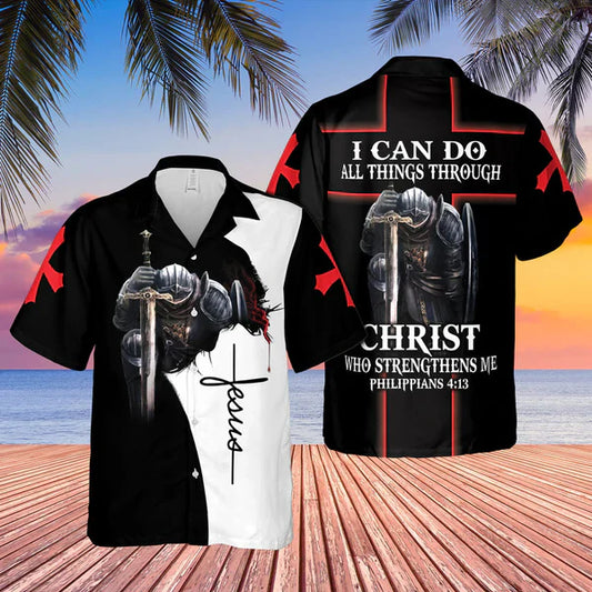 UniJames I Can Do All Thing Through Christ Jesus Hawaiian Shirt - Christian Hawaiian Shirt for Men Women
