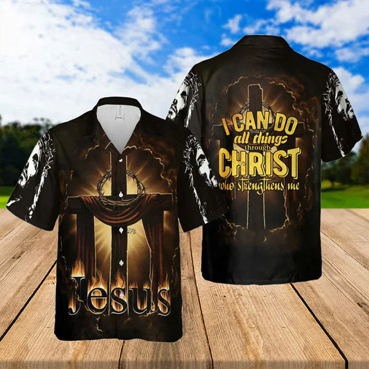 UniJames I Can Do All Things Through Christ Jesus Hawaiian Shirts - Religious Hawaiian Shirts - Hawaiian Christian For Men Women