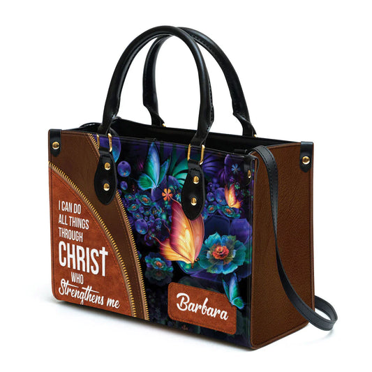 I Can Do All Things Through Christ Leather Bags, Personalized Bags, Gifts for Women, Christmas Gift, CABLTB01300723.