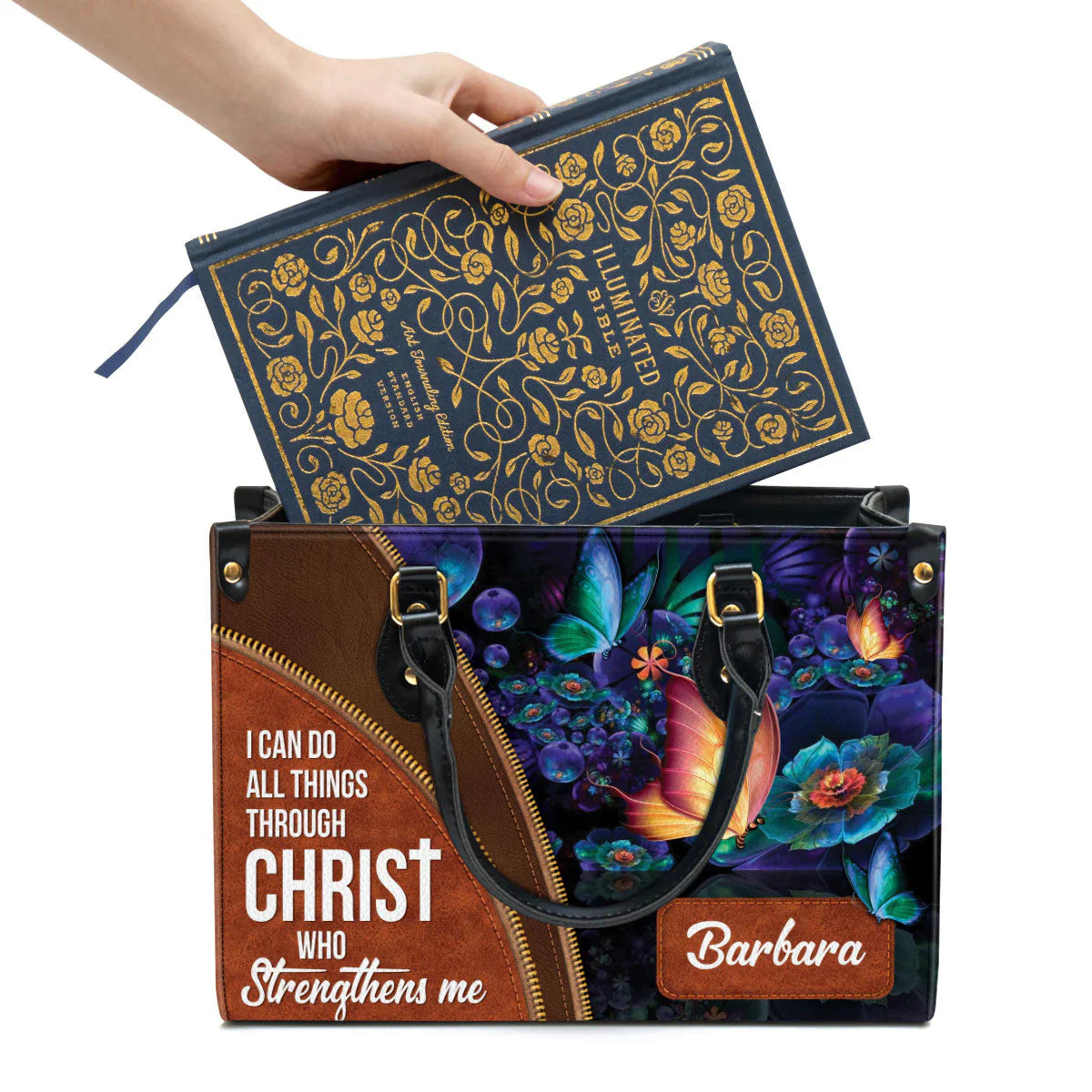 I Can Do All Things Through Christ Leather Bags, Personalized Bags, Gifts for Women, Christmas Gift, CABLTB01300723.