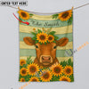 UniJames Sunflower Cattle On Farm Personalized Name Blanket