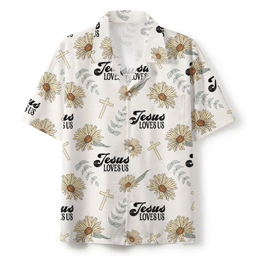 UniJames Jesus Loves Us Christian Hawaiian Shirt