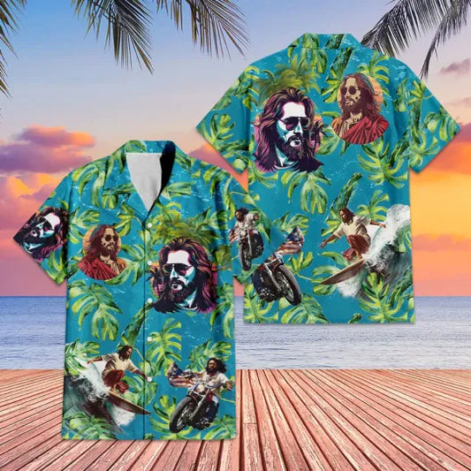 UniJames Jesus Surfing Christian Hawaiian Shirt