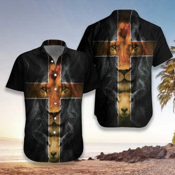 UniJames Jesus Amazing Lion And Lamb Hawaiian Shirt - Christian Hawaiian Shirt for Men Women