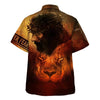 Unique Jesus And Lion Christian Faith Over Fear Hawaiian Shirt