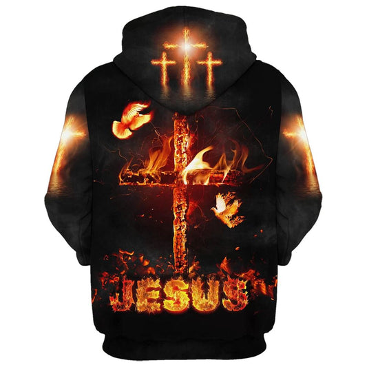 Uni Jesus And The Three Crosses 3D Hoodie