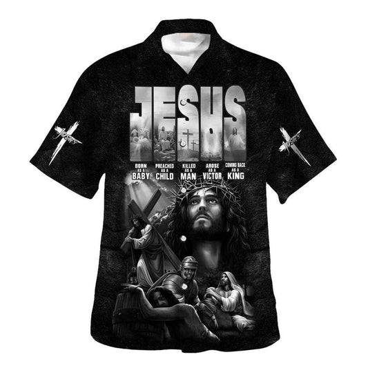 Unique Jesus Born As A Baby Preached As A Child Hawaiian Shirt