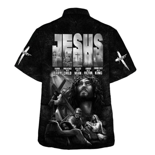 Unique Jesus Born As A Baby Preached As A Child Hawaiian Shirt