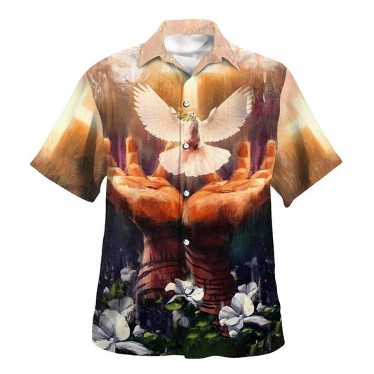 Unique Jesus Christ Hand Hold Dove Hawaiian Shirt