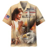 UniJames Jesus Eagle One Nation Under God Hawaiian Shirts - Christian Hawaiian Shirt - Jesus Hawaiian Shirts