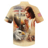 UniJames Jesus Eagle One Nation Under God Hawaiian Shirts - Christian Hawaiian Shirt - Jesus Hawaiian Shirts