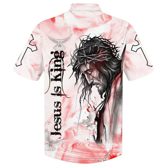 UniJames Jesus Is King Hawaiian Shirts - Christian Hawaiian Shirt - Jesus Hawaiian Shirts