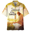 UniJames Jesus Is My Savior Hawaiian Shirt - Jesus Lamb Drinking Water Hawaiian Shirts - Christian Hawaiian Shirt