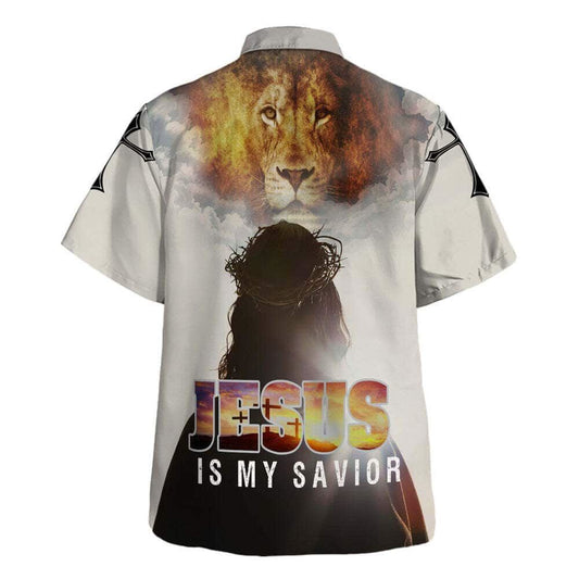 Unique Jesus Is My Savior Jesus And The King Lion Christian Hawaiian Shirt