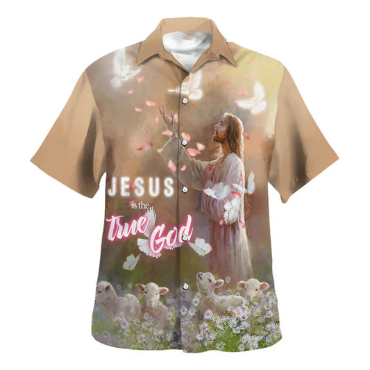 UniJames Jesus Is The True God Hawaiian Shirt - Jesus And The Sheep Hawaiian Shirts For Men & Women - Christian Hawaiian Shirt - Hawaiian Summer Shirts