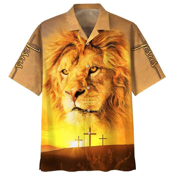 Unique Jesus Lion Christian Cross For Believers Hawaiian Shirt
