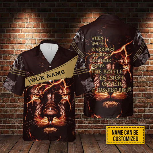 UniJames Jesus Lion Face Custom Name Hawaiian Shirts - Hawaiian Christian For Men Women