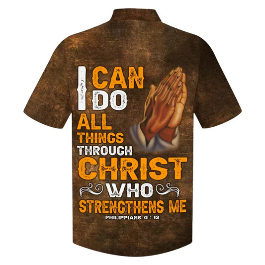 UniJames Jesus Lion I Can Do All Things Through Christ Who Strengthens Me Hawaiian Shirts For Men - Christian Hawaiian Shirt