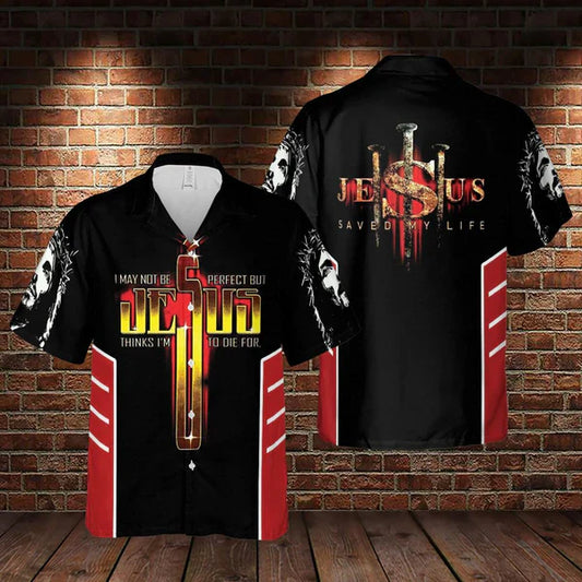 UniJames Jesus Lion I May Not Be Perfect Hawaiian Shirts - Religious Hawaiian Shirts - Hawaiian Christian For Men Women