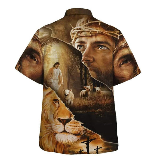Unique Jesus Lion Lamb Of God Christian Hawaiian Shirt