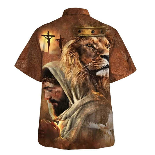 Unique Jesus Lion Of Judah Christian Cross Hawaiian Shirt