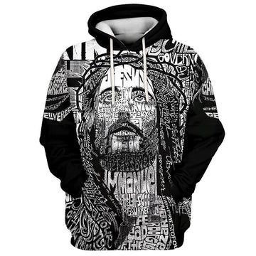 Jesus Names Hoodies Jesus Hoodie Men & Women, God 3D Printed Hoodie, Christian Apparel Hoodies
