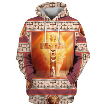 Uni Jesus Onthe Cross God Lion Lamb Dove 3D Hoodie