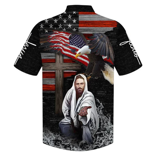 UniJames Jesus Reaching Hand In Water Hawaiian Shirts - Christian Hawaiian Shirt - Jesus Hawaiian Shirts