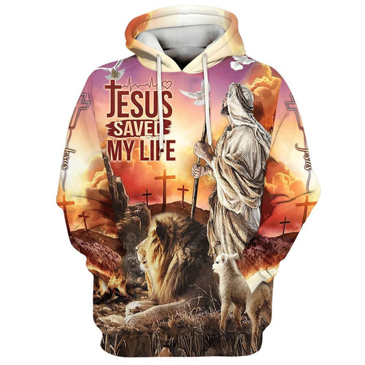 Uni Jesus Saved My Life The Lamb And Lion 3D Hoodie