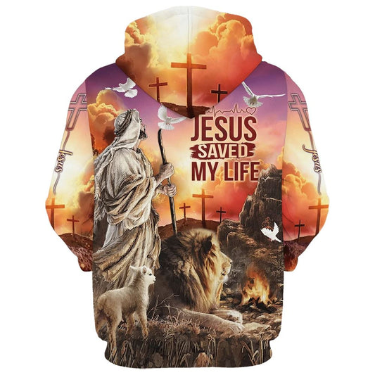 Uni Jesus Saved My Life The Lamb And Lion 3D Hoodie