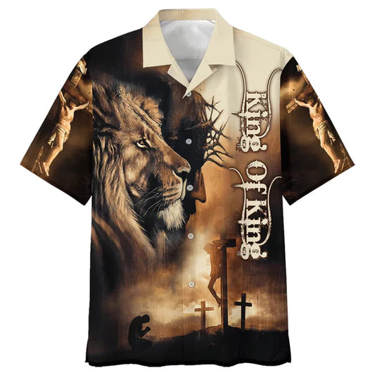 UniJames Jesus The King Of King Hawaiian Shirt - Best Hawaiian Shirts - Christian Hawaiian Shirt