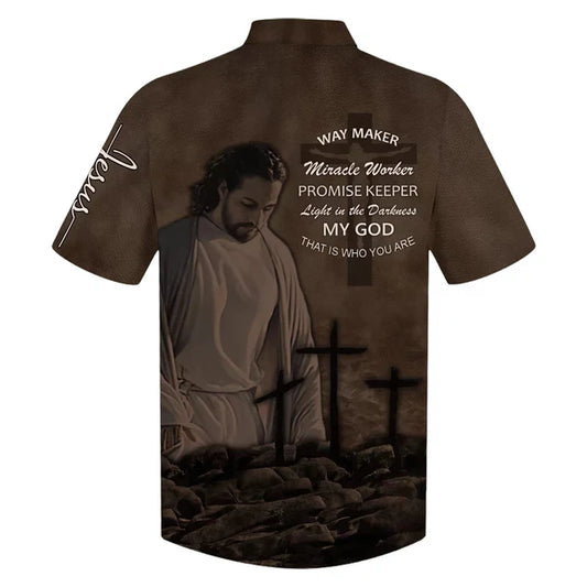 UniJames Jesus Way Maker Miracle Worker Promise Keeper Hawaiian Shirts - Christian Hawaiian Shirt - Jesus Hawaiian Shirts