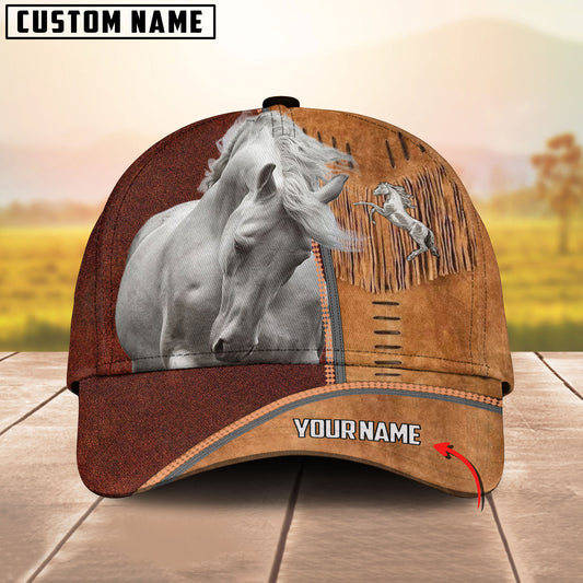 Uni White Horse Personalized Name Cap