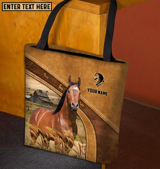 Unijames American Quarter Horse Farm Lovers Custom Name 3D Tote Bag
