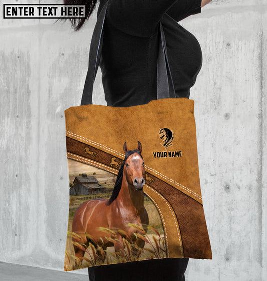 Unijames American Quarter Horse Farm Lovers Custom Name 3D Tote Bag