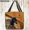 Unijames Friesian Horse Farm Lovers Custom Name 3D Tote Bag