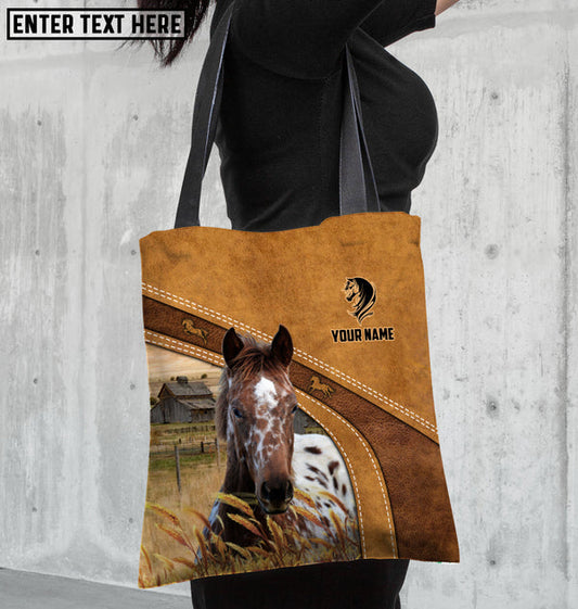 Unijames Appaloosa Horse Farm Lovers Custom Name 3D Tote Bag
