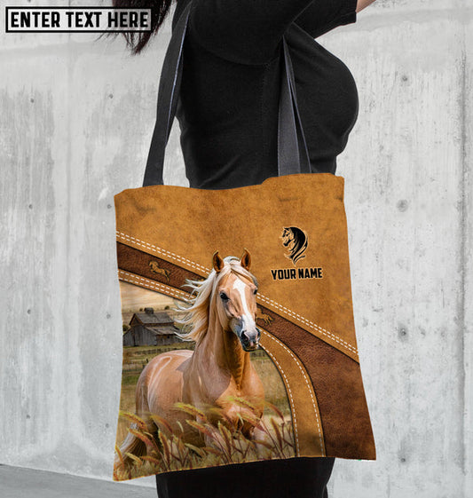 Unijames Palomino Horse Farm Lovers Custom Name 3D Tote Bag