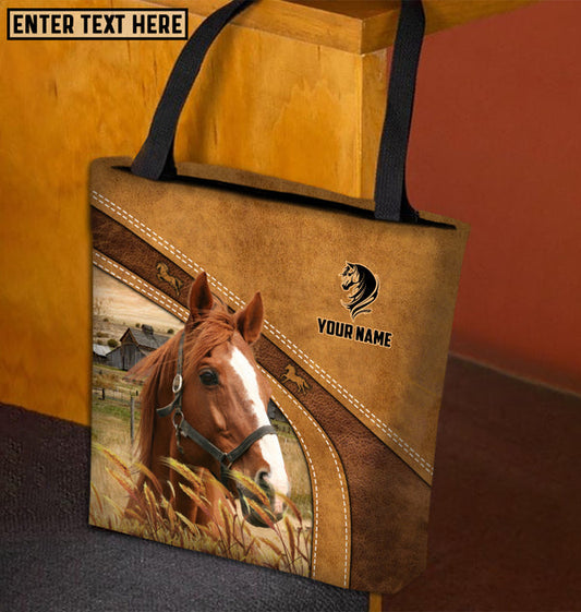 Unijames Thoroughbred Horse Farm Lovers Custom Name 3D Tote Bag