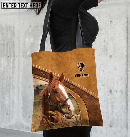 Unijames Thoroughbred Horse Farm Lovers Custom Name 3D Tote Bag
