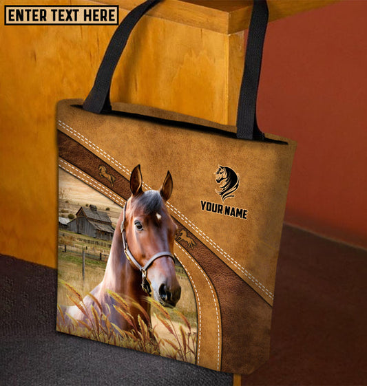 Unijames Morgan Horse Farm Lovers Custom Name 3D Tote Bag