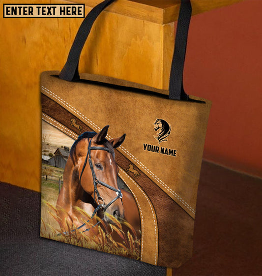Unijames  Warmblood Horse Farm Lovers Custom Name 3D Tote Bag