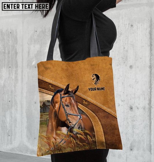 Unijames  Warmblood Horse Farm Lovers Custom Name 3D Tote Bag