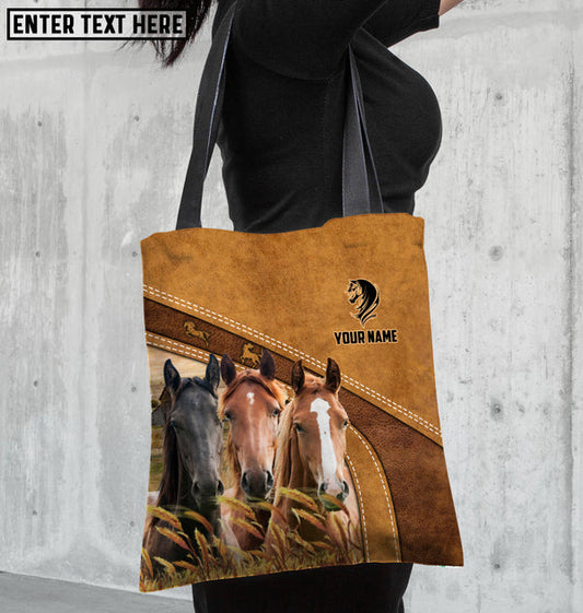 Unijames Horse Farm Lovers Custom Name 3D Tote Bag