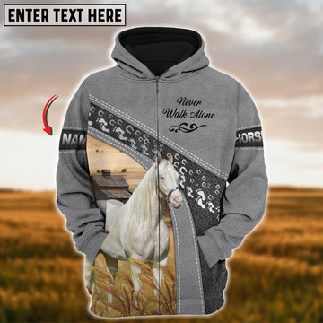 Uni Custom Name Farm Horse Lovers 3D Printed Hoodie