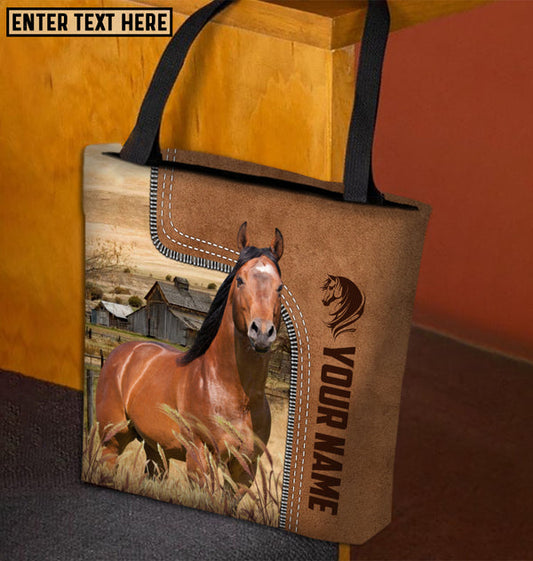 Unijames American Quarter Horse Farm Lovers Custom Name 3D Tote Bag