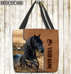 Unijames Friesian Horse Farm Lovers Custom Name 3D Tote Bag