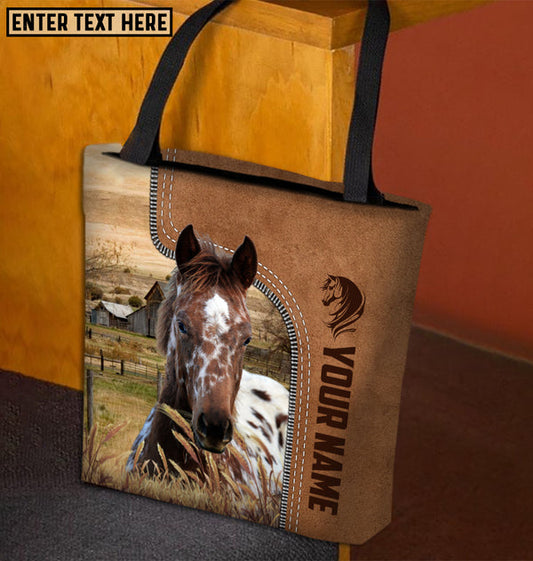Unijames Appaloosa Horse Farm Lovers Custom Name 3D Tote Bag