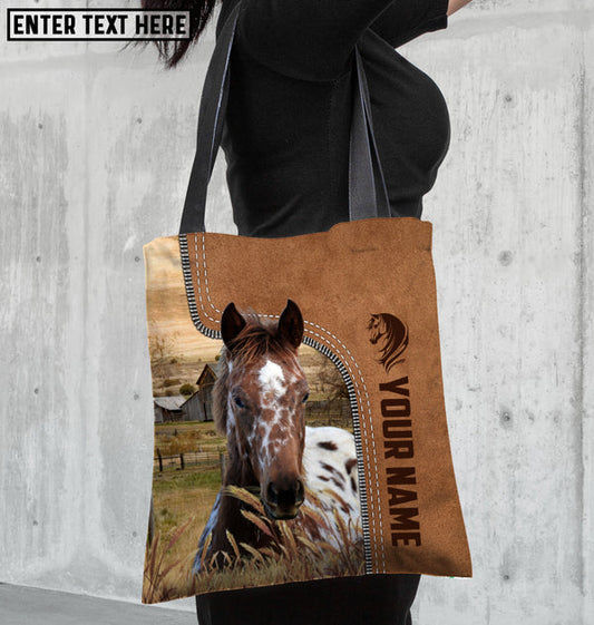Unijames Appaloosa Horse Farm Lovers Custom Name 3D Tote Bag